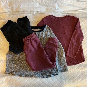 5T Boys Grey and Maroon Long Sets